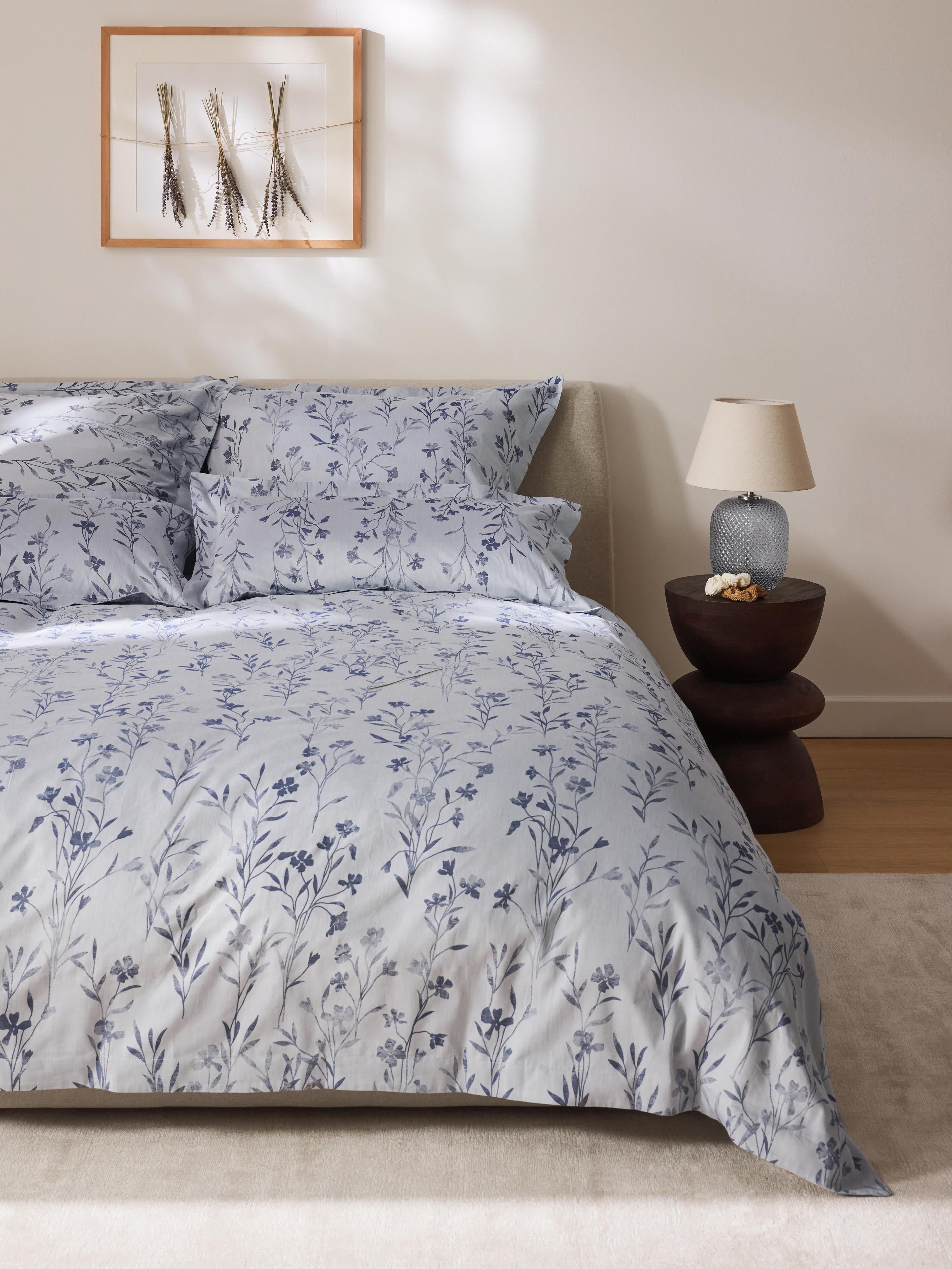 Baumwollsatin-Bettdeckenbezug Hurley mit Jacquard-Muster