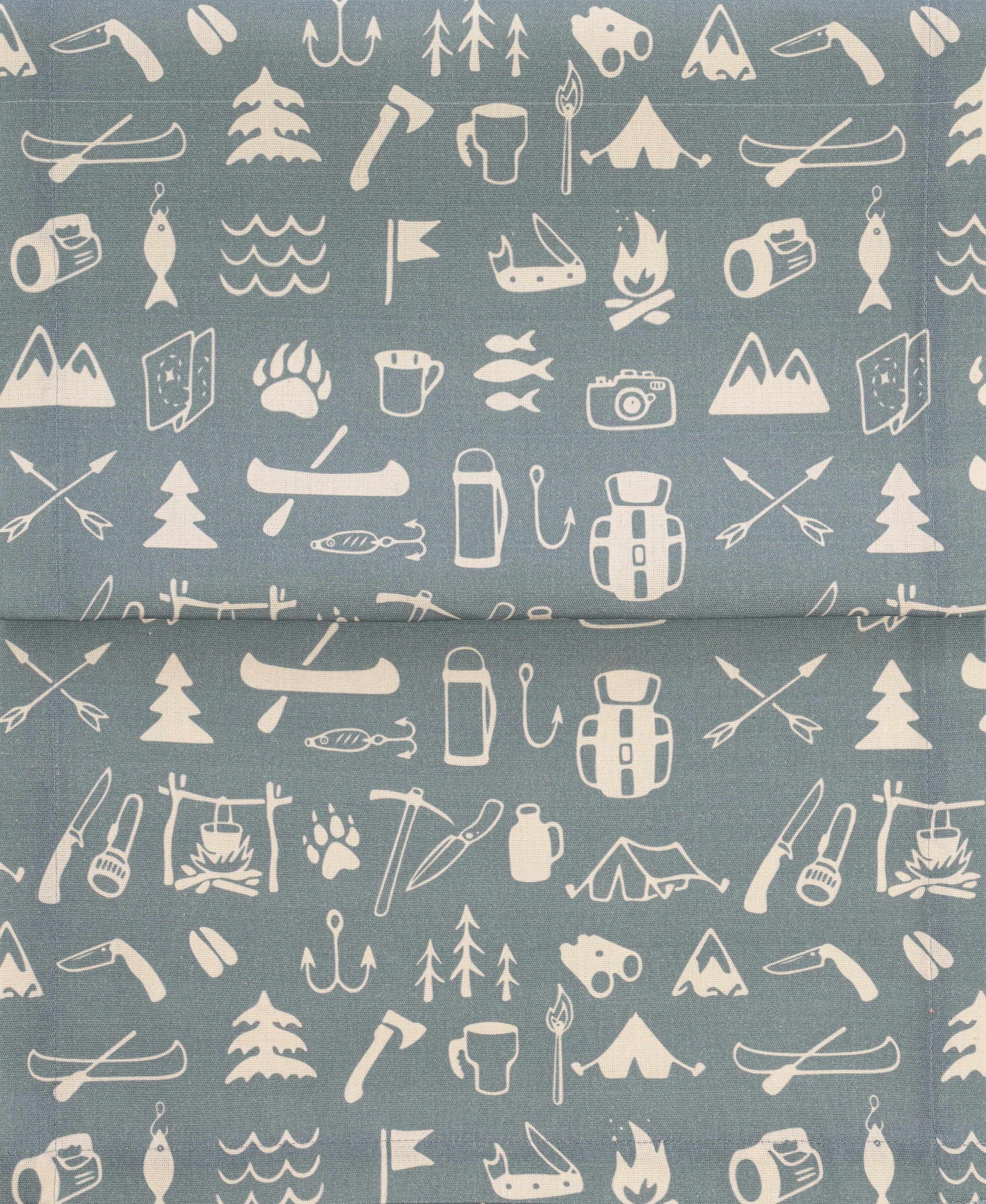 CAMPING - Chemins de table Allover exterieur  - Lot de 2 - 145x40