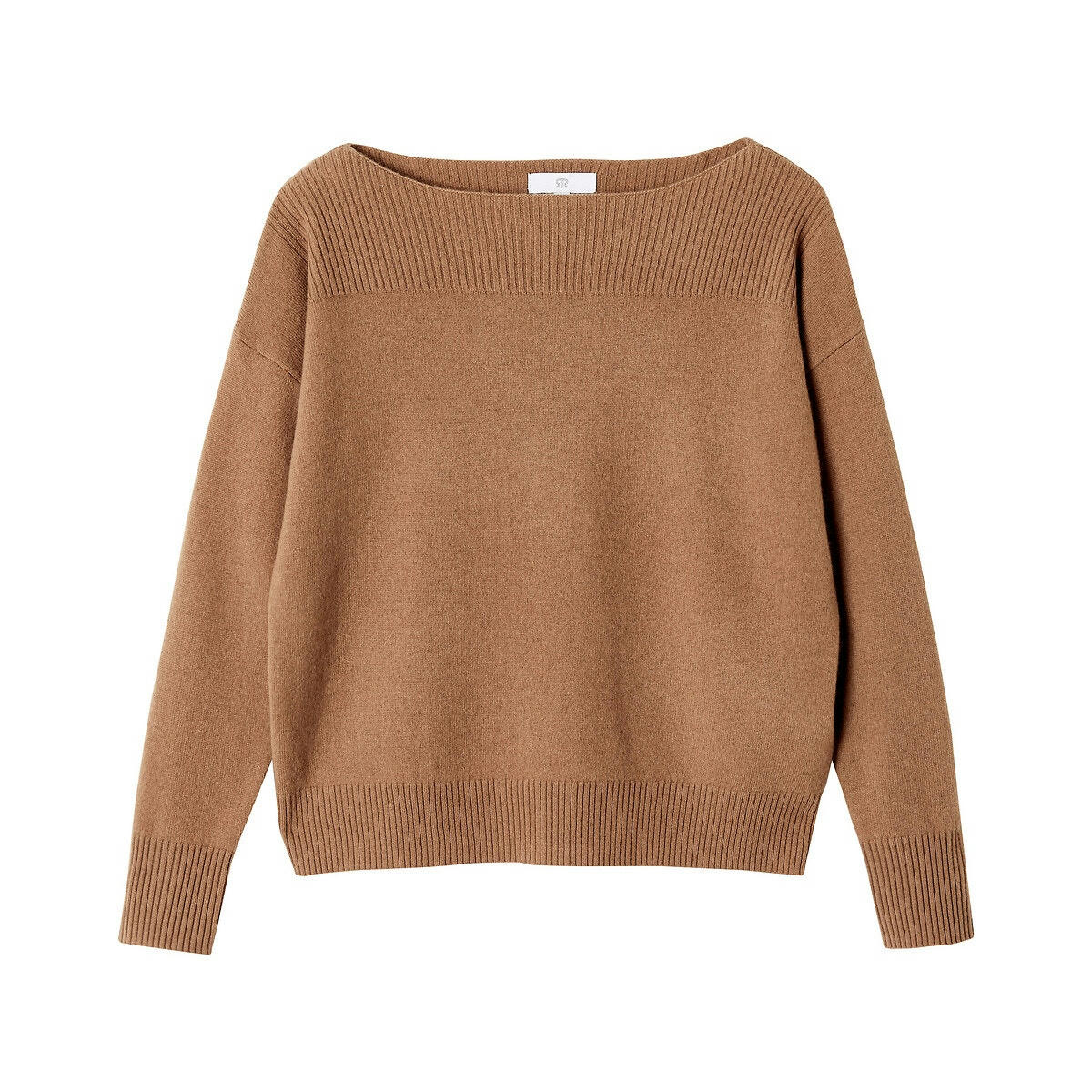 Pull en cachemire col bateau en fine maille