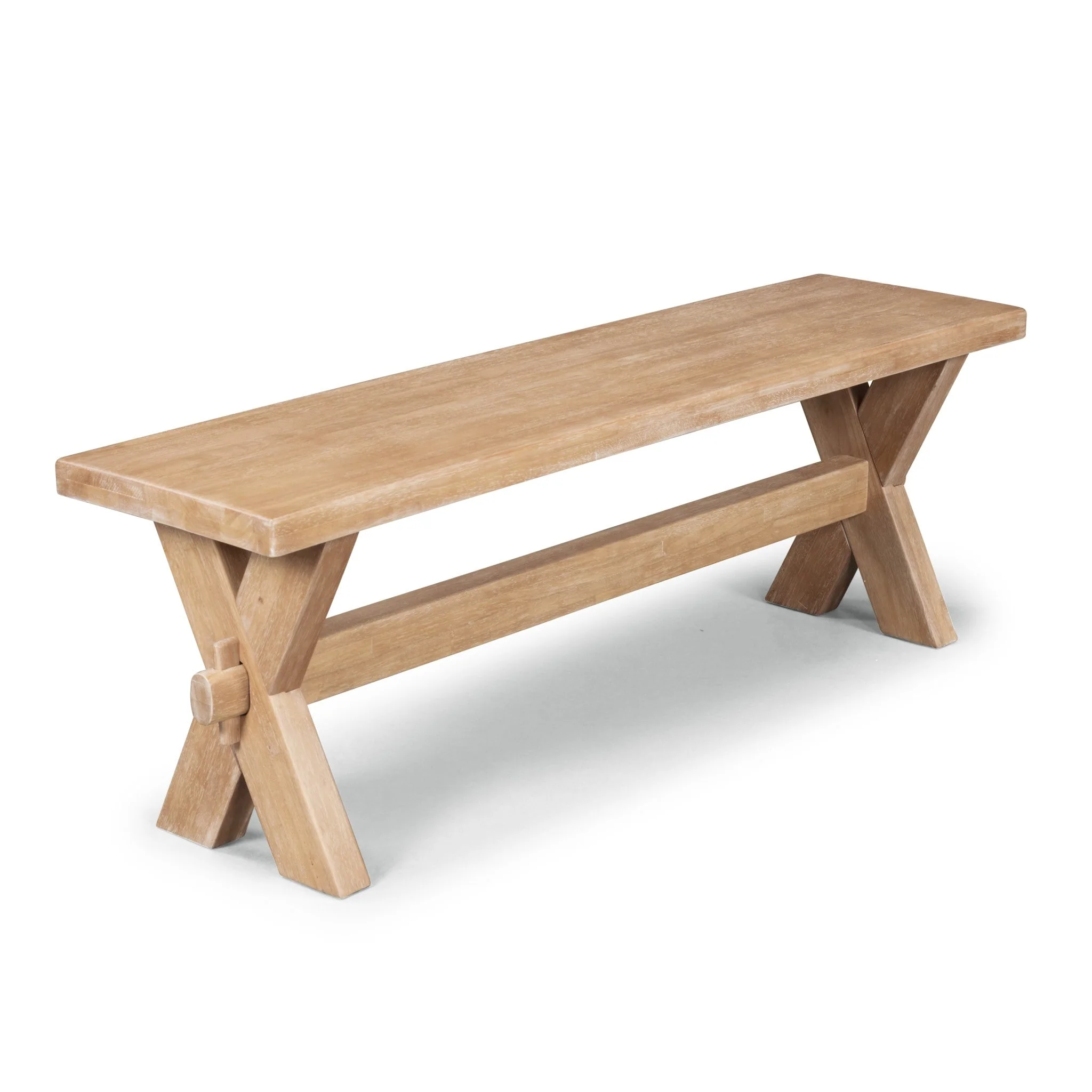Homestyles Cambridge Off-White Wood Dining Bench - 54 x 14 x 18