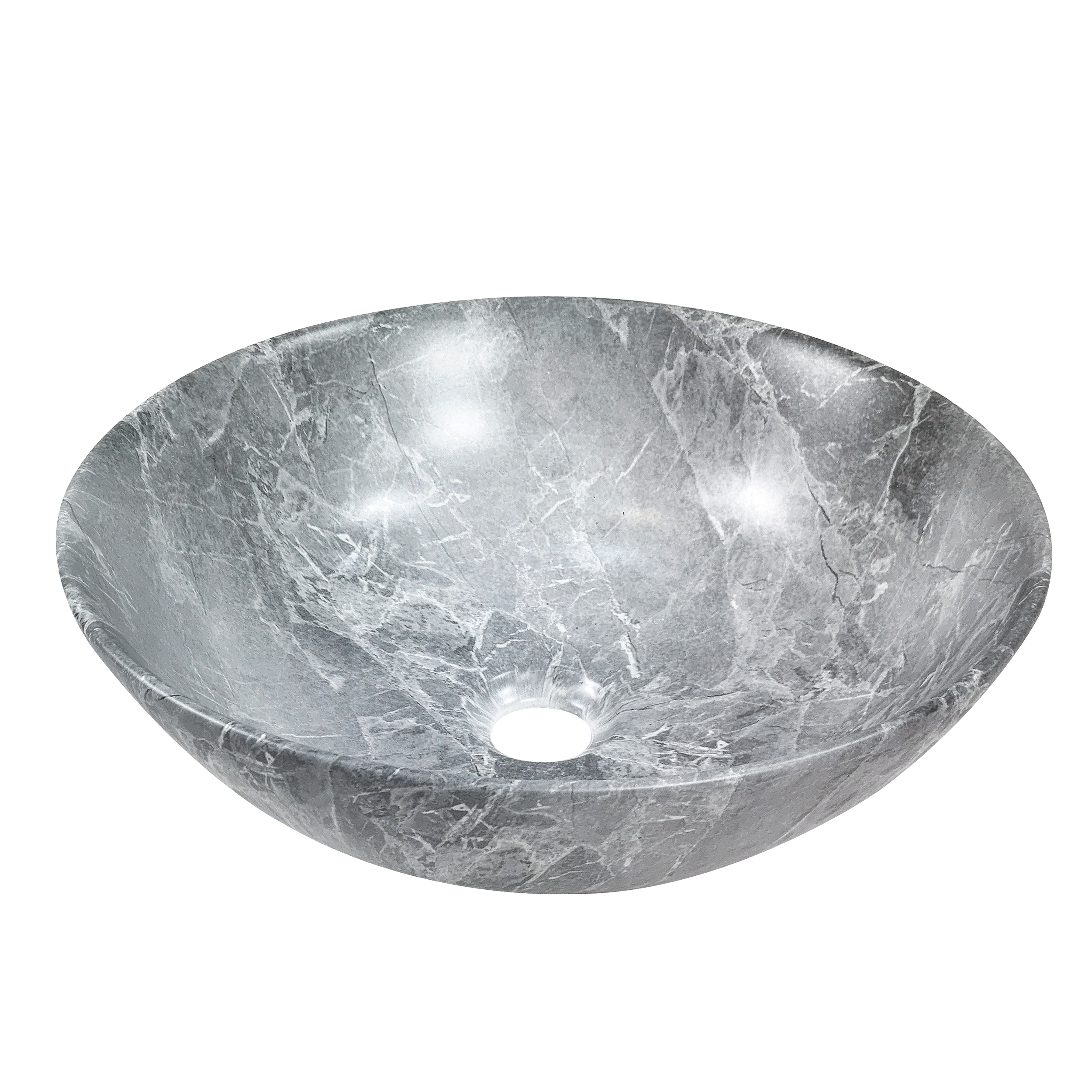 Umywalka nablatowa Invena DOKOS 39,5 cm efekt marmuru szary