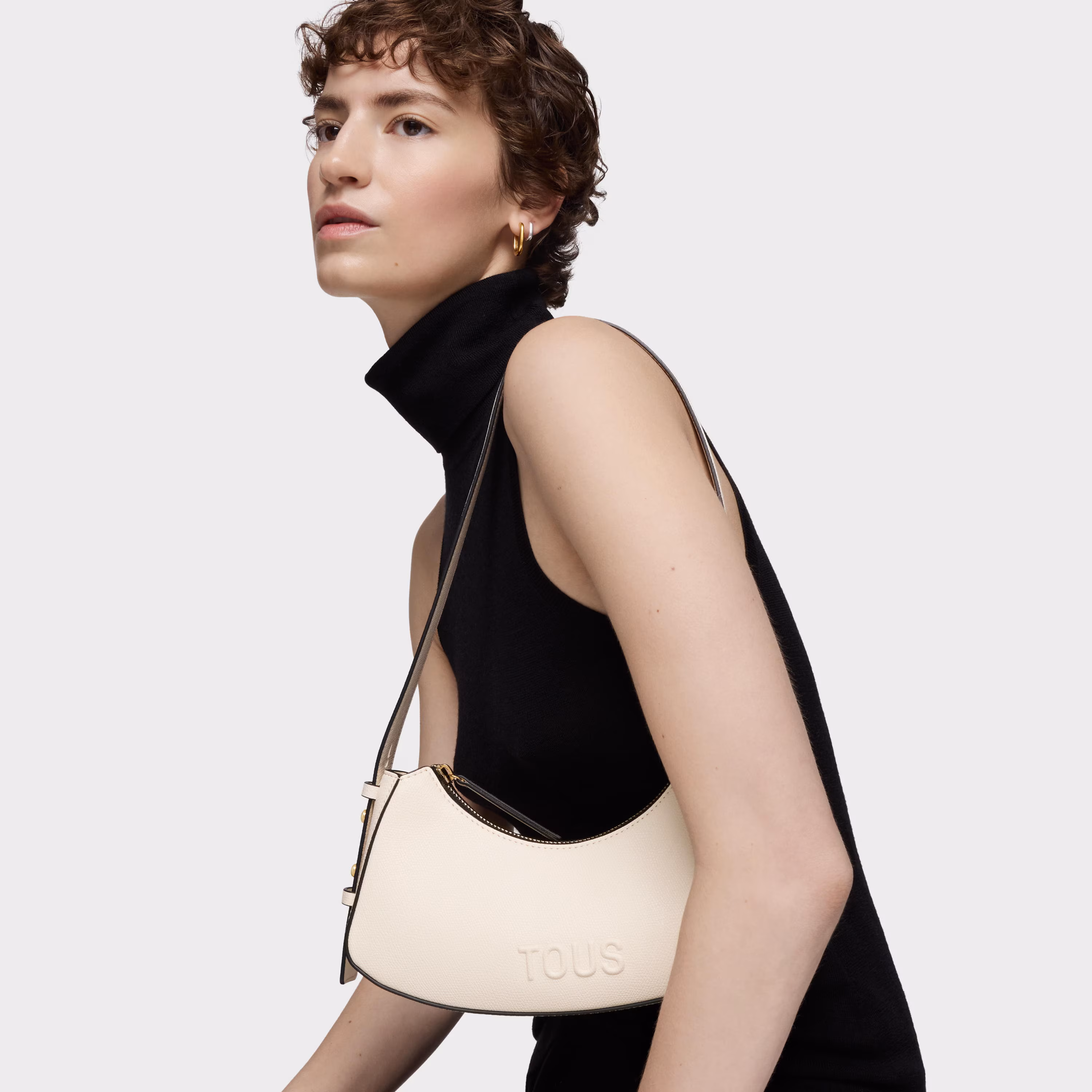 Bolso de hombro beige TOUS Back to basics
