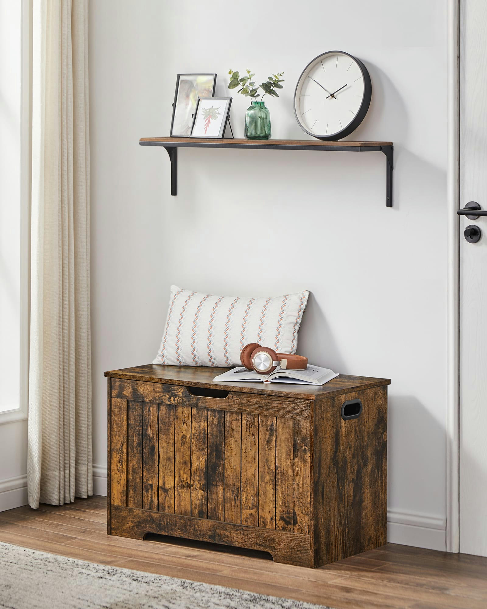 - Coffre de rangement  avec 2 charnières de sécurité blanc