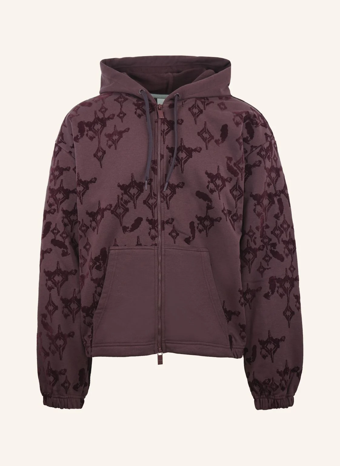 CARLO COLUCCI Kapuzensweatjacke mit Flockprint - Soft Impact FLENGER