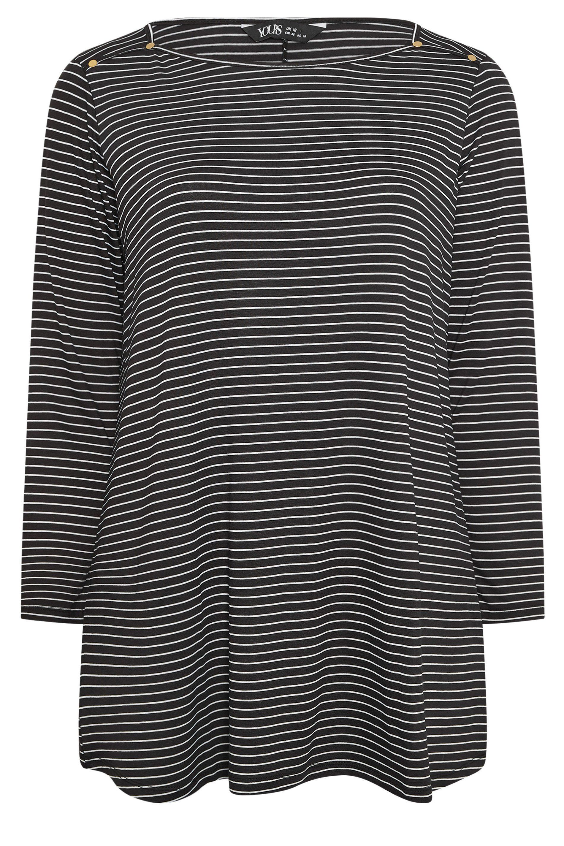 Yours Stripe Stud Detail Top