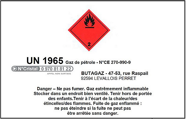 Consigne bouteille gaz propane Butagaz 13 kg