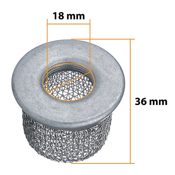 Filtre Métallique Aspiration 40x21 mm 10 Mesh - Acier Durable, Filetage 3/4, Pour Pulvérisateur Airless