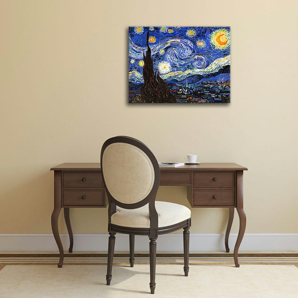 - Tableau impression sur toile Nuit Étoilée Vincent Van Gogh 40x50cm