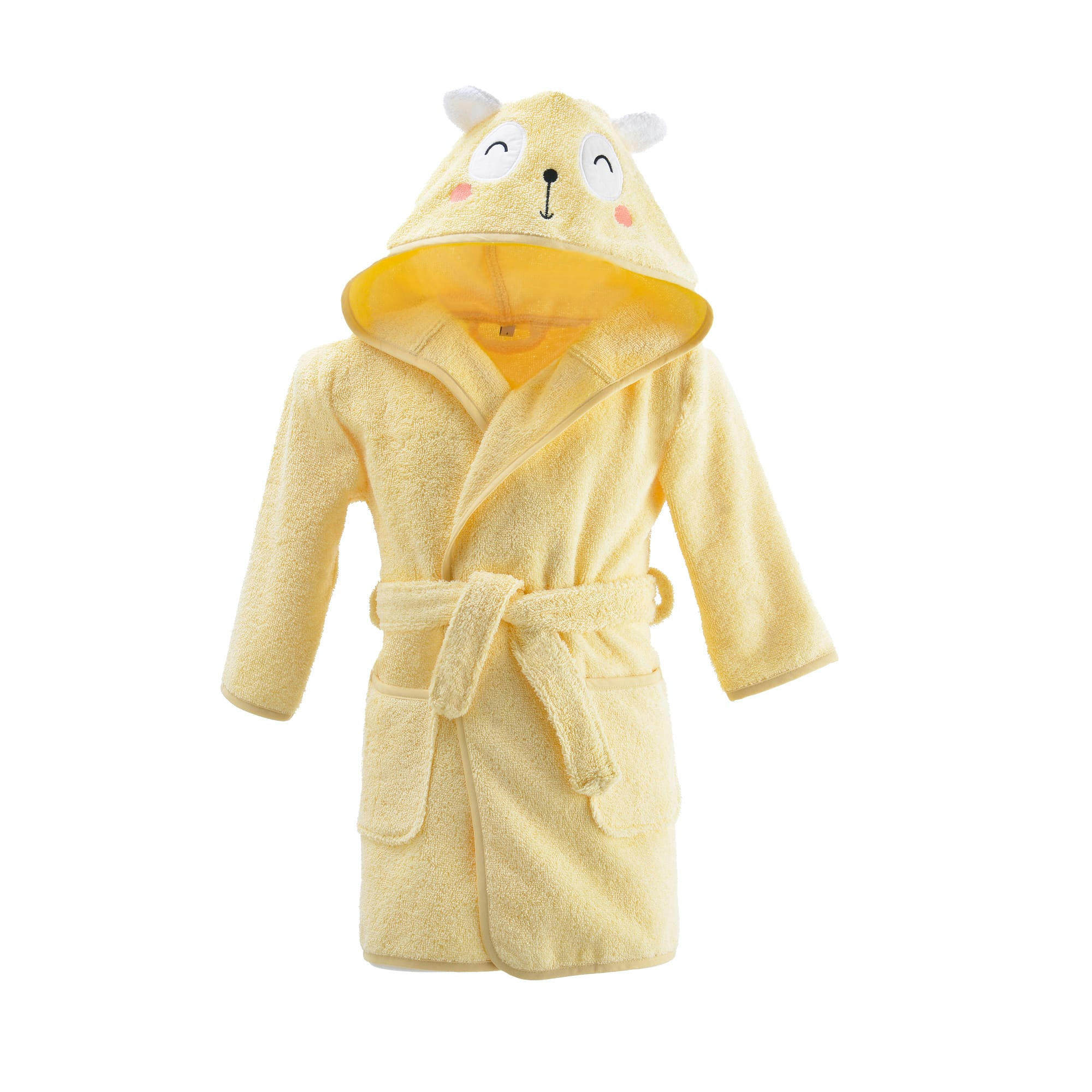 BABY - Peignoir enfant jaune 4 ans en coton