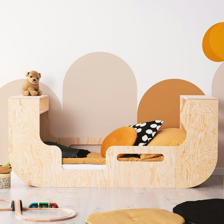 TIANA - Lit 90x190 entrée gauche sommier inclus naturel