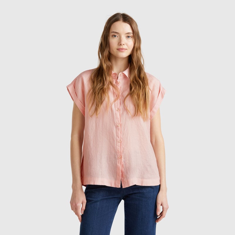 Regular fit shirt in pure linen