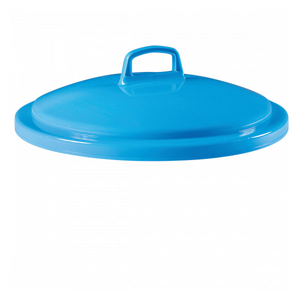 Couvercle avec poignée pour poubelle ronde tri sélectif 50 L - bleu