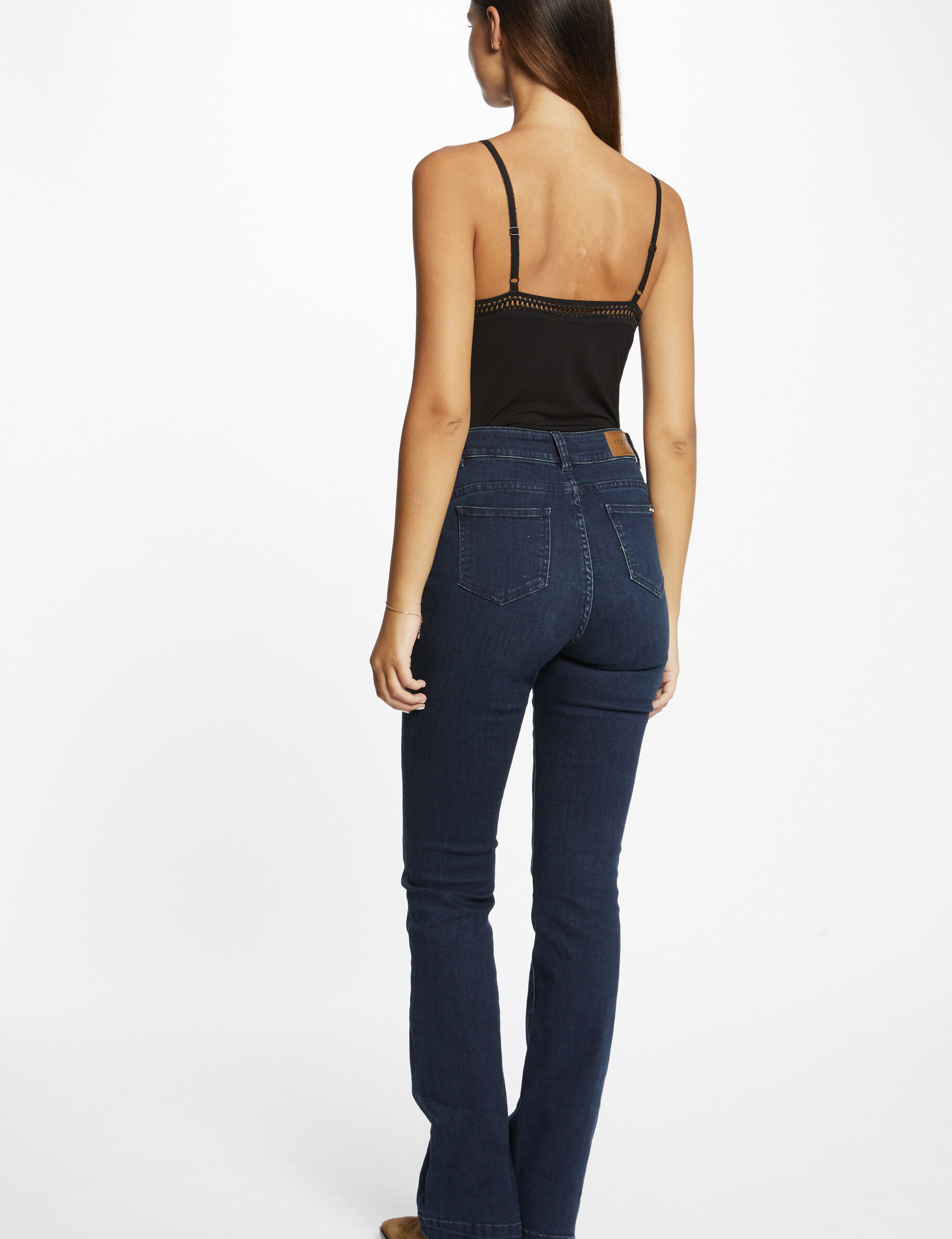 Vest Top Thin Straps With Lace Strips Black Women