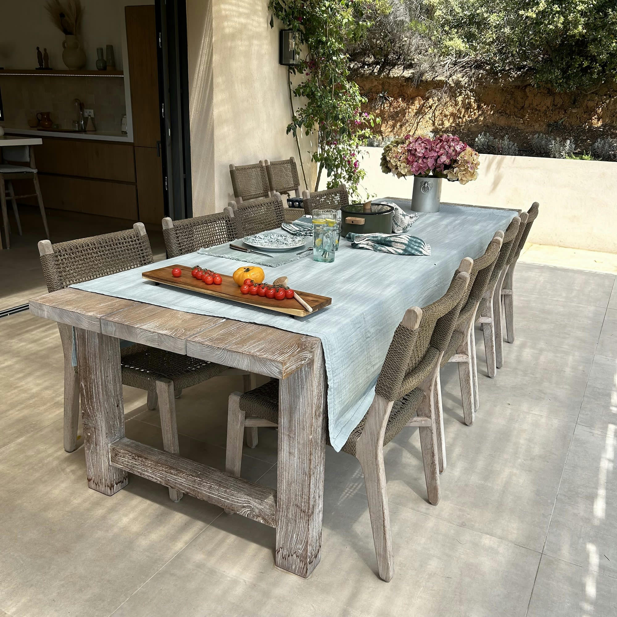 CAMARO - Set d'une nappe et 8 serviettes de table céladon