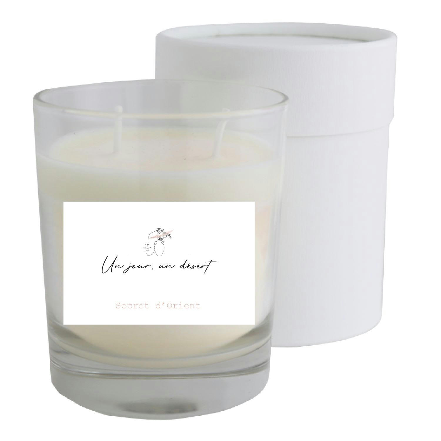PARFUM DE GRASSE - Bougie parfumée Secret d'Orient blanche 220g
