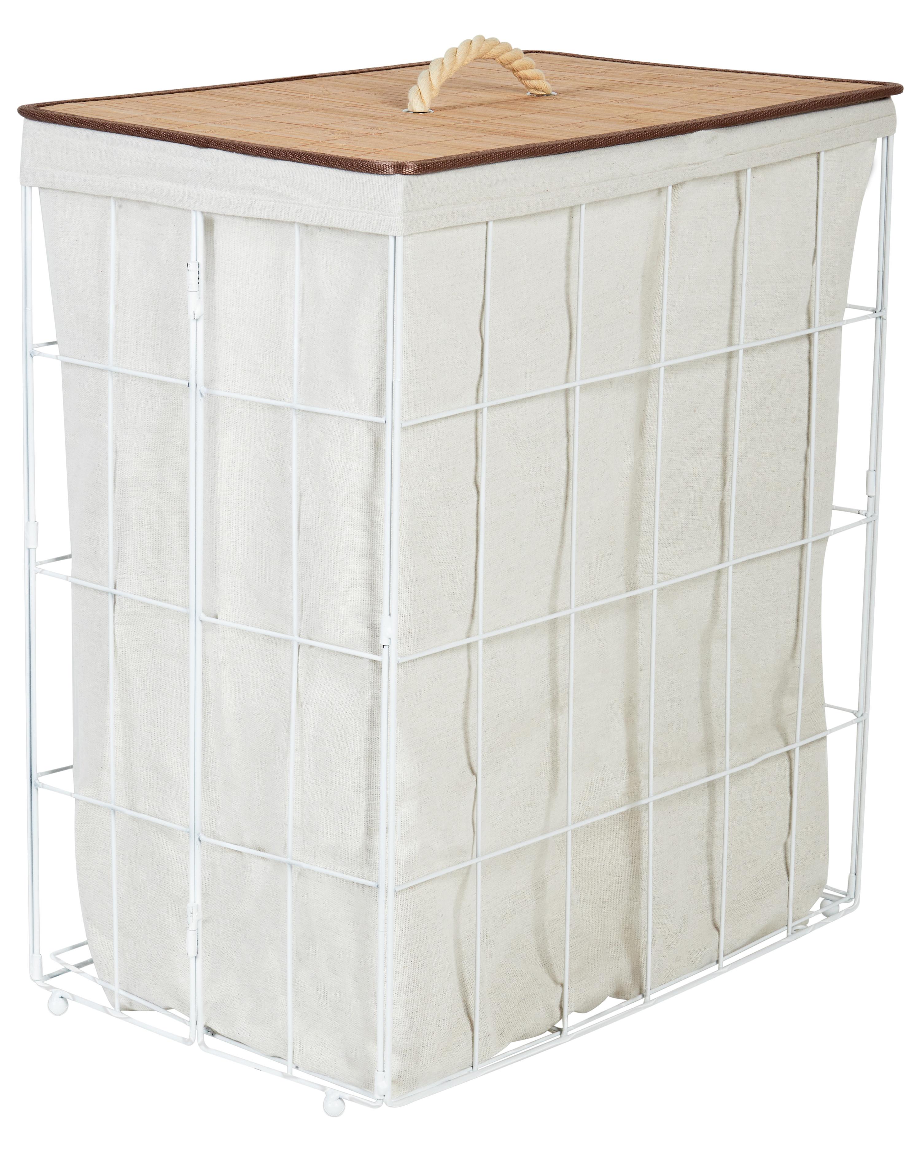 Laundry Basket MIRISSA Metal White 100 L