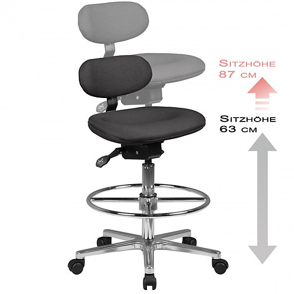 Design Tabouret à Roulettes Pivotant 360 Rembourré Tabouret de bureau FineBuy