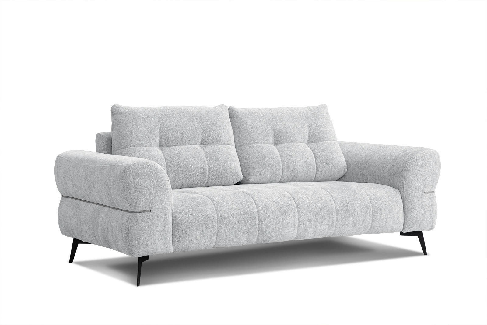 SALVINI - Canapé 3 places XXL tissu gris clair