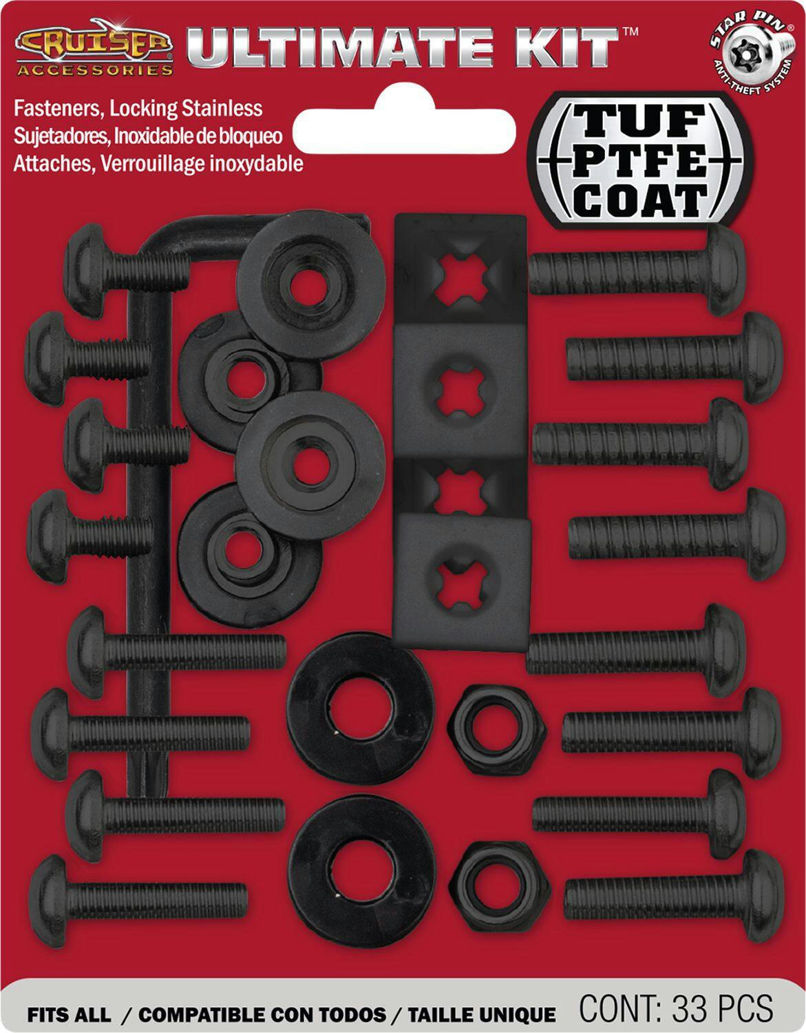 Cruiser License Plate Fastener Kit, Black