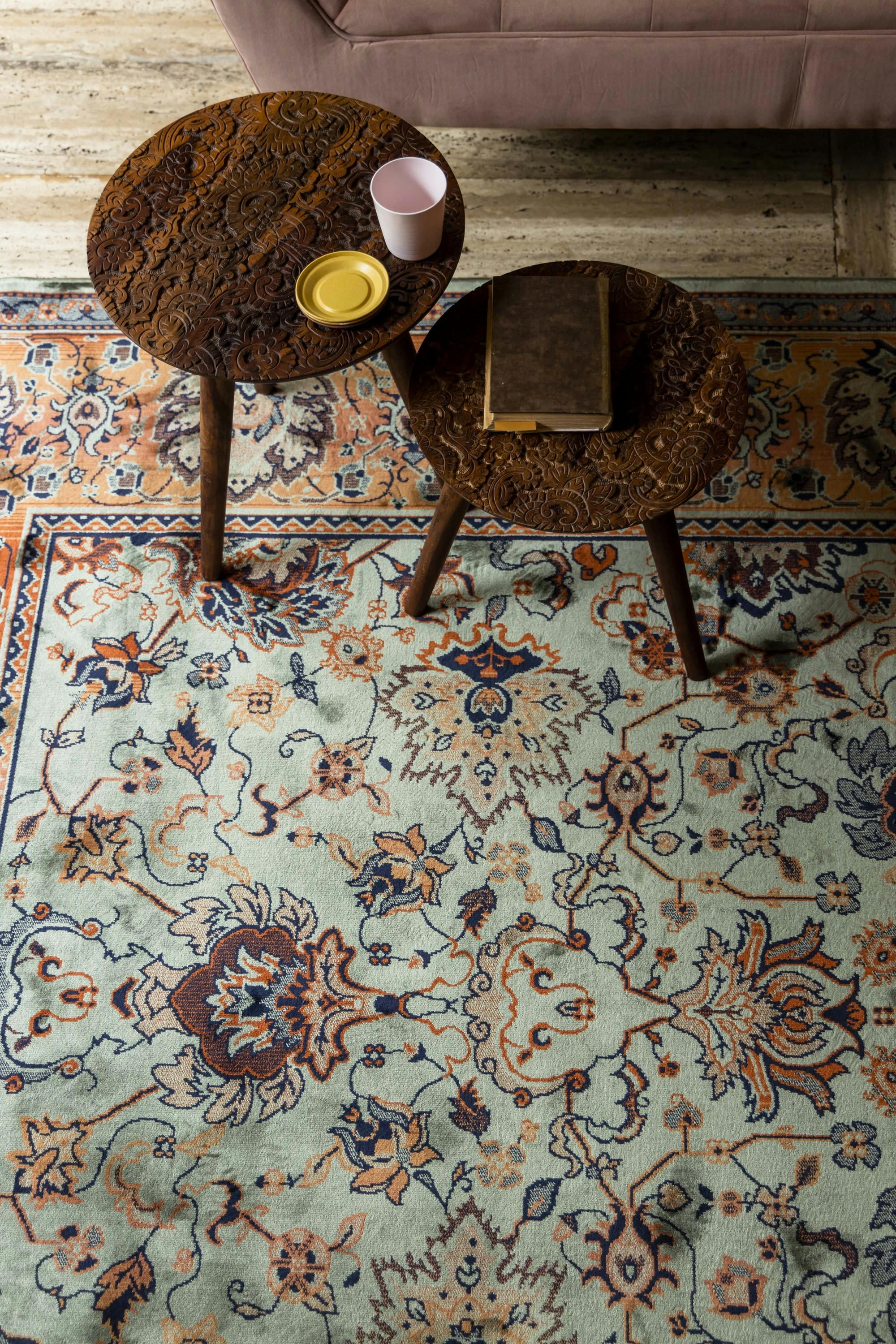 BID - Tapis en tissu vert 200x300 cm