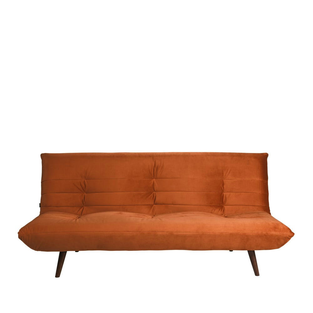 TOMMY - Canapé convertible 3 places en velours rouille