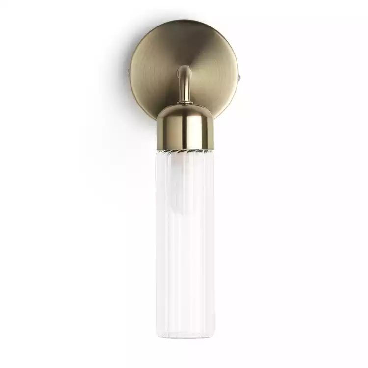 Habitat Ribbed Metal Bathroom Wall Light - Gold