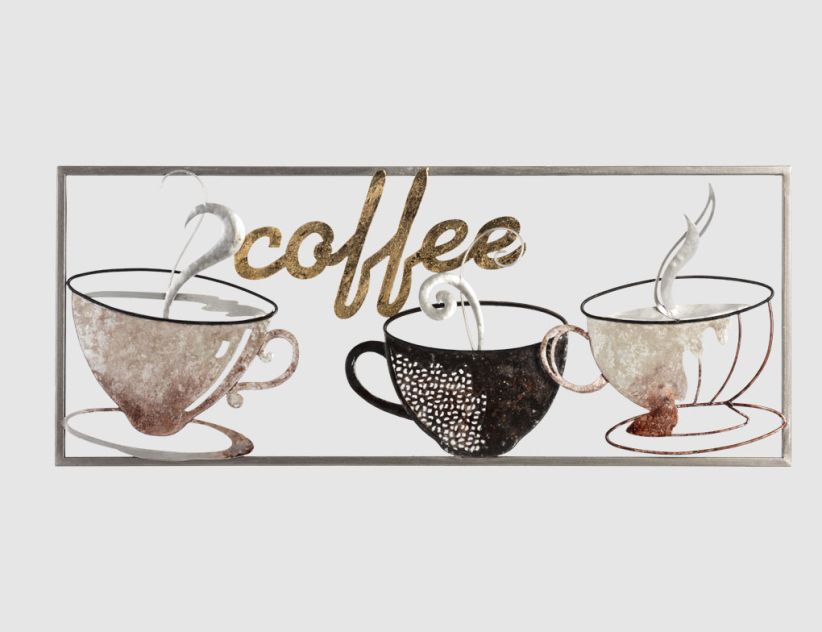 Metallbild Coffee 25x61cm