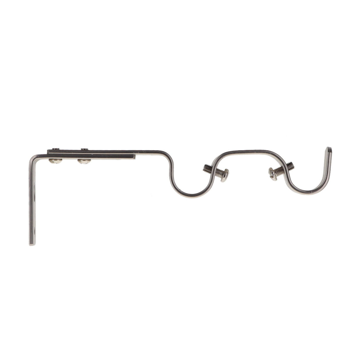 Conjunto de 2 suportes duplos prateado para calha