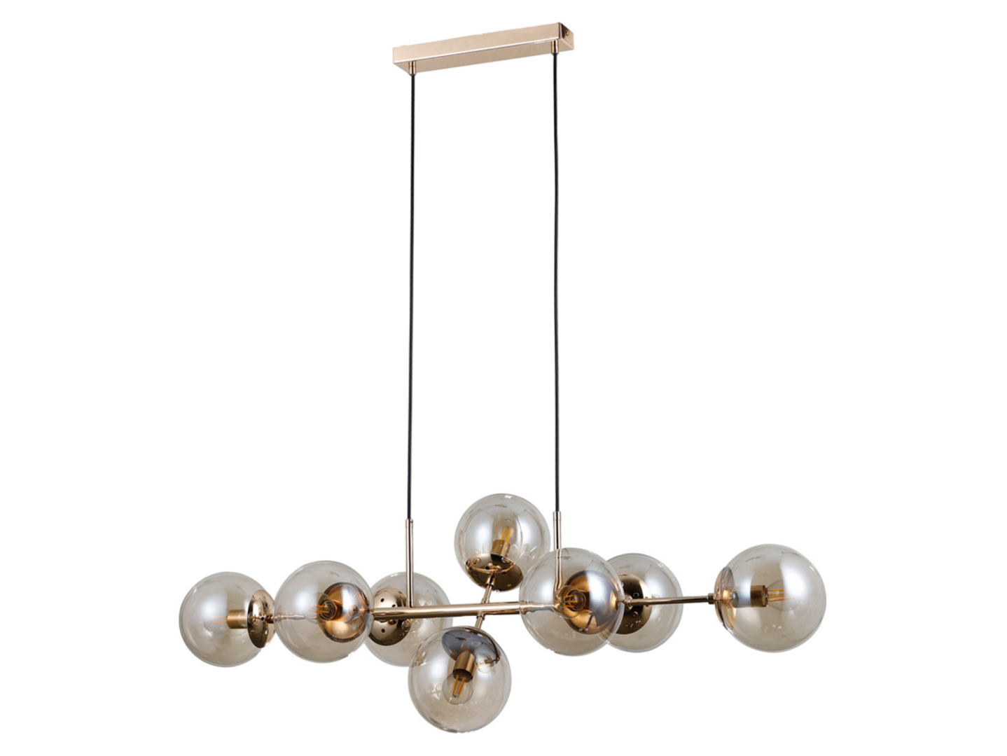 Lampa wisząca Molite 8-punktowa stalowa złota