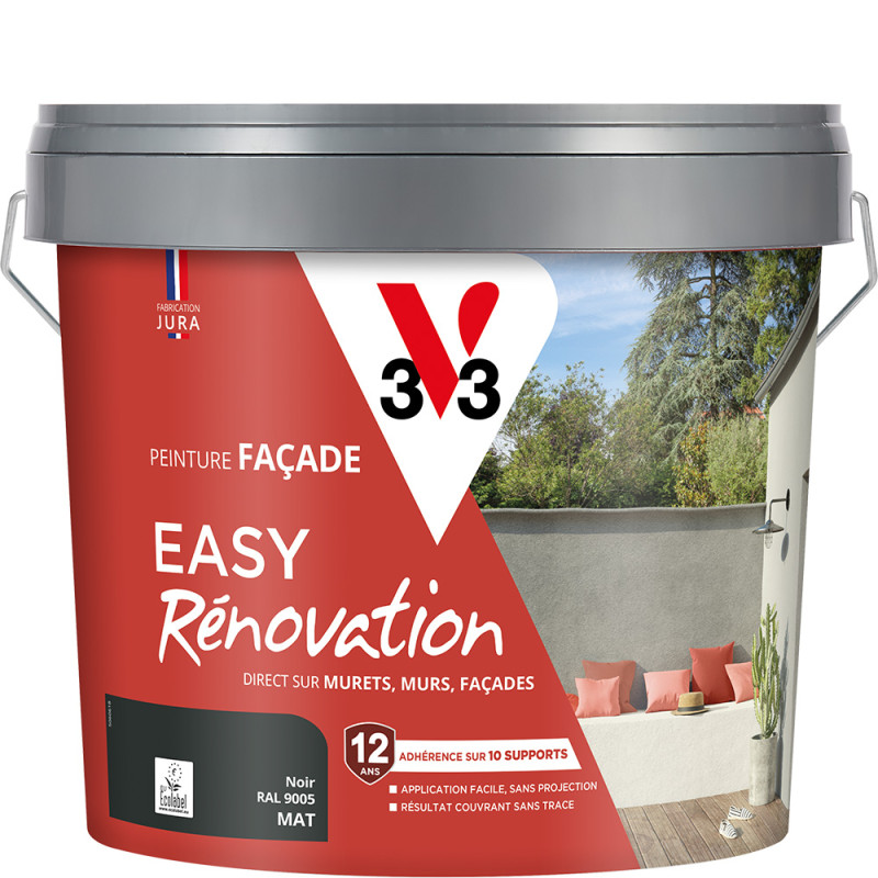 Peinture pour façade Easy Rénovation noir mat 10 L V33