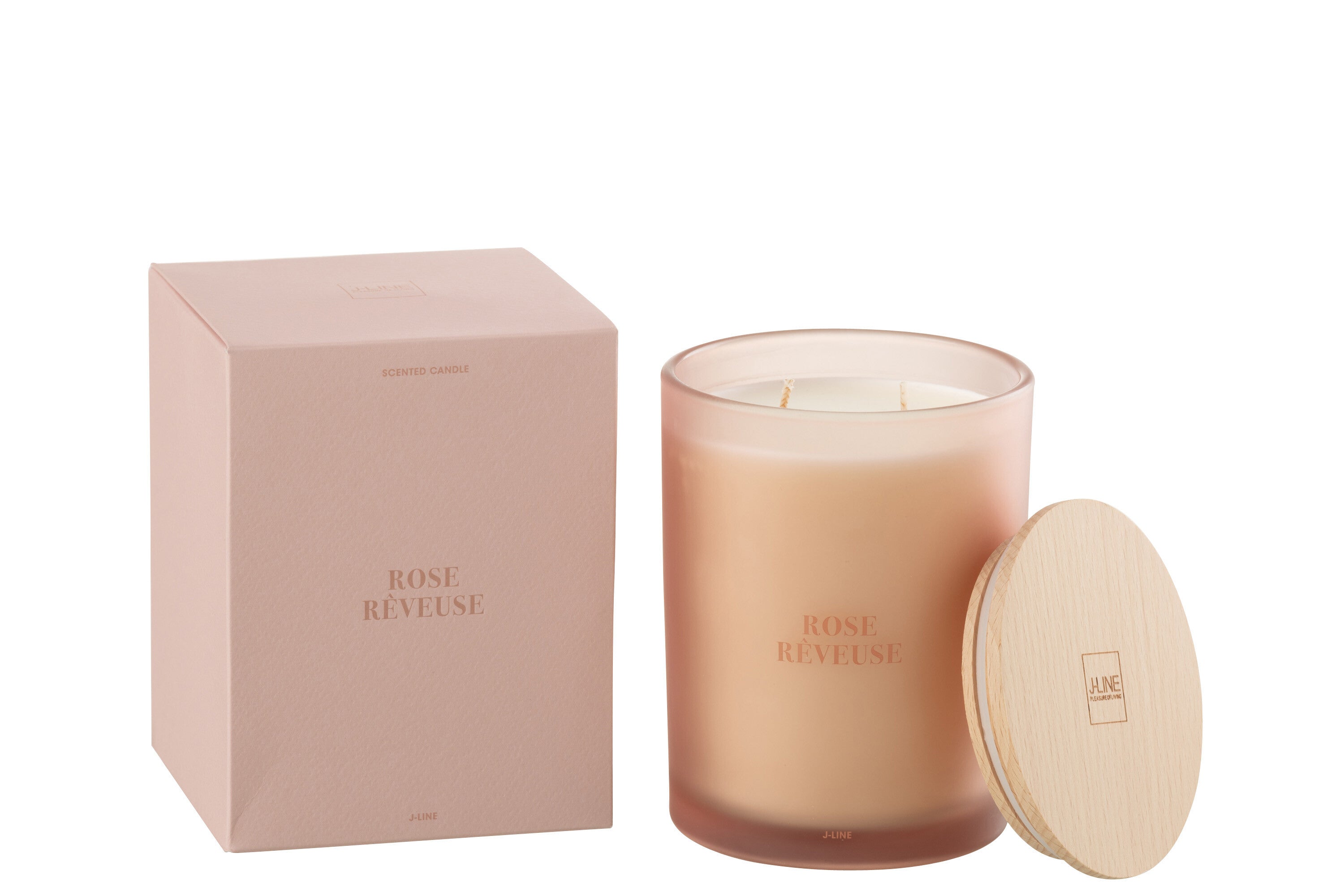 J-Line geurkaars Accords Essentiels - Rose Rêveuse - roze - 52U
