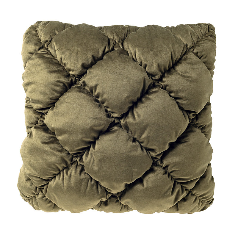 SOOF - sierkussen 45x45 cm - geruit gewatteerd - Mayfly - groen