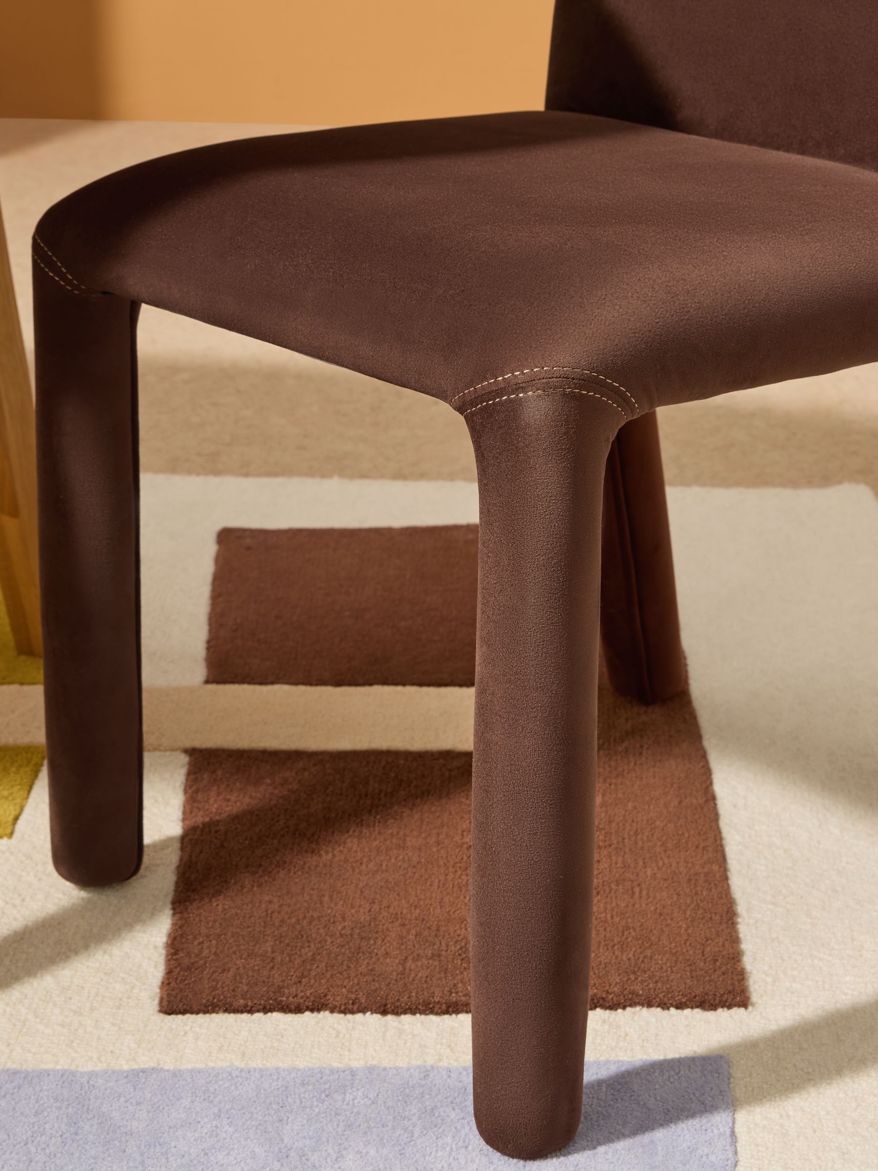 Set of 2 Lyric Dining Chairs in Chocolate Brown Velvet