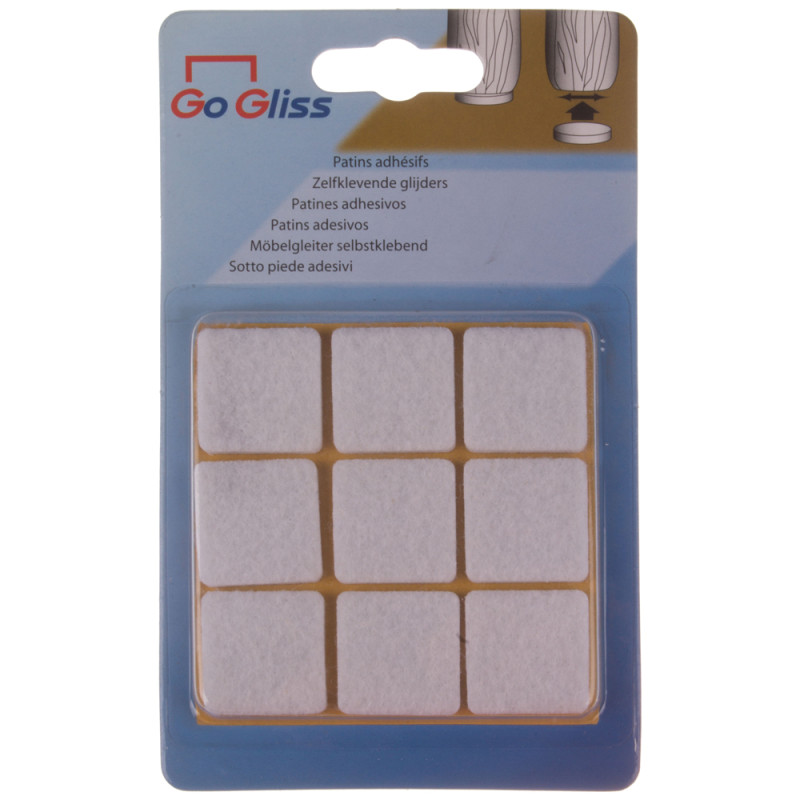 Patin en feutre Standard blanc 25 x 25 mm 9 pièces TEKNI-PROTECT