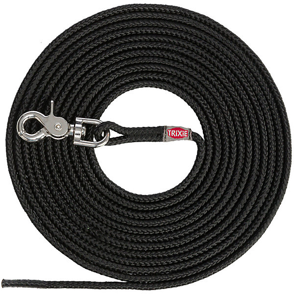 Laisse à pister, D 6 mm par 5 M noir ronde sans dragonne pour chien