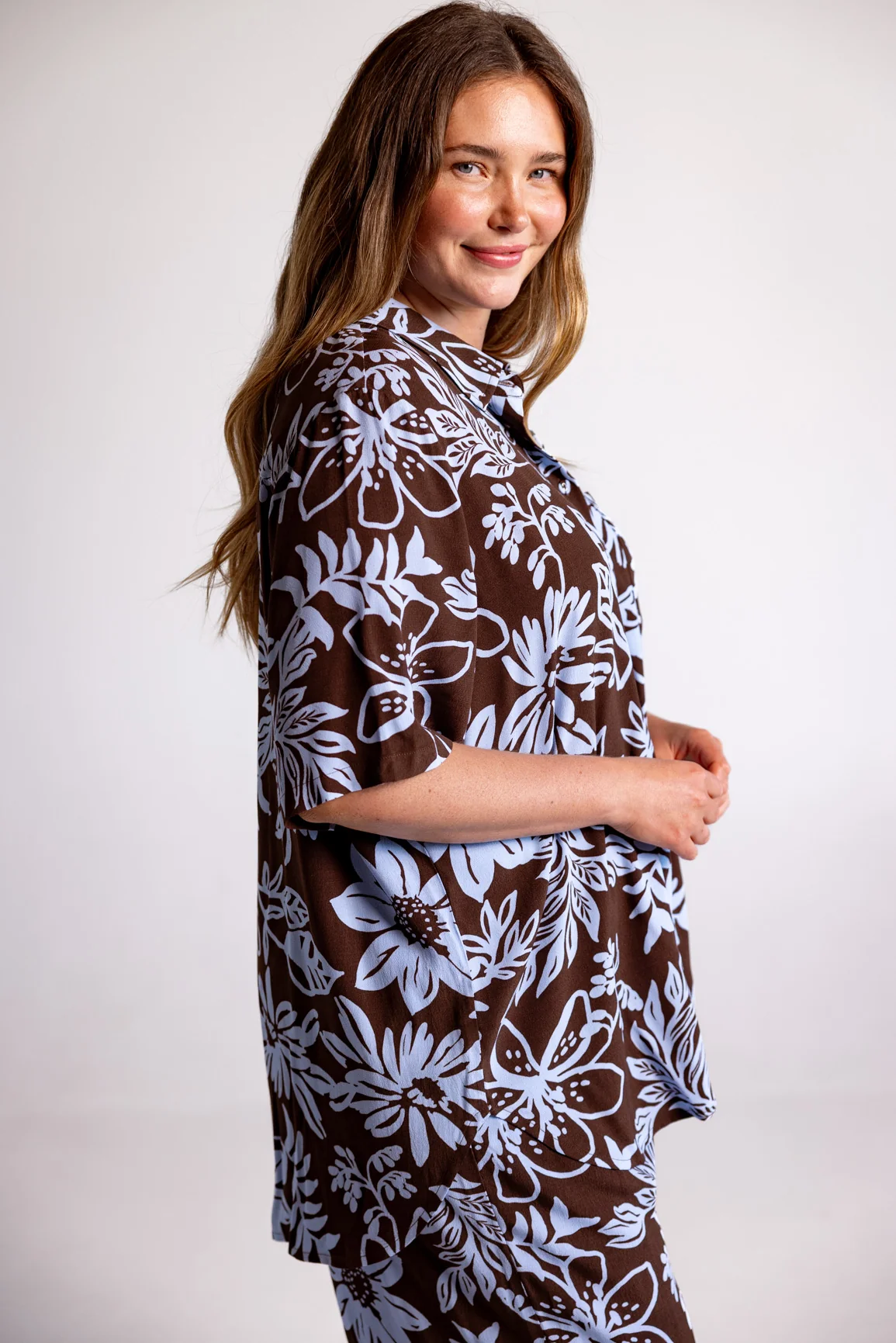 Samara Shirt in Blue Lani Chocolate