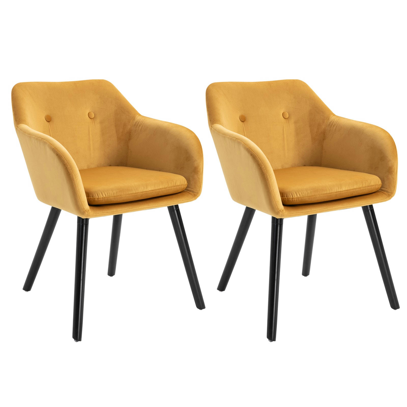 - Lot de 2 chaises de visiteur style scandinave velours
