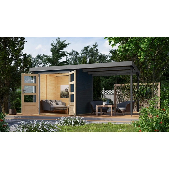 Gartenhaus »Osterby 2 C«, BxHxT: 456 x 208,5 x 213 cm (Außenmaße inkl. Dachüberstand), Wandstärke 19 mm