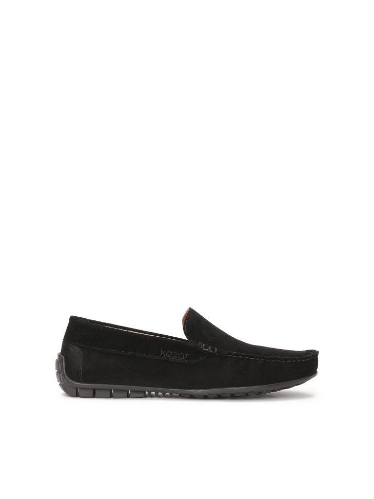 Men's suede black moccasins