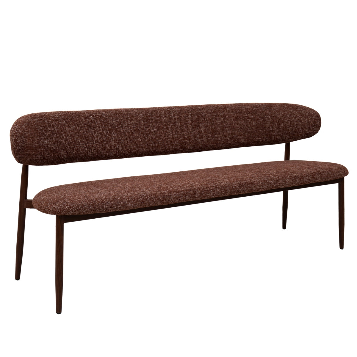 Giga Meubel Eetkamerbank Alexia - Stof - Rood/Walnoot - 180cm