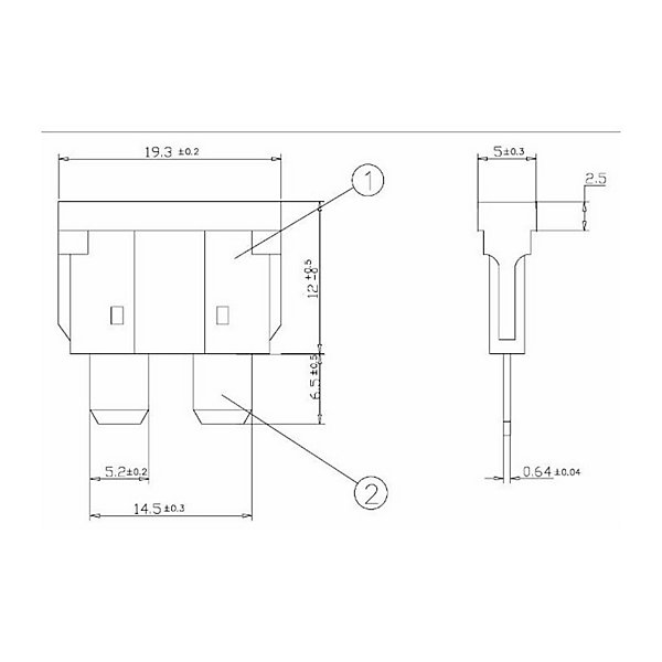 Fusible à lamelles 20 ampères (blister 10 pces)