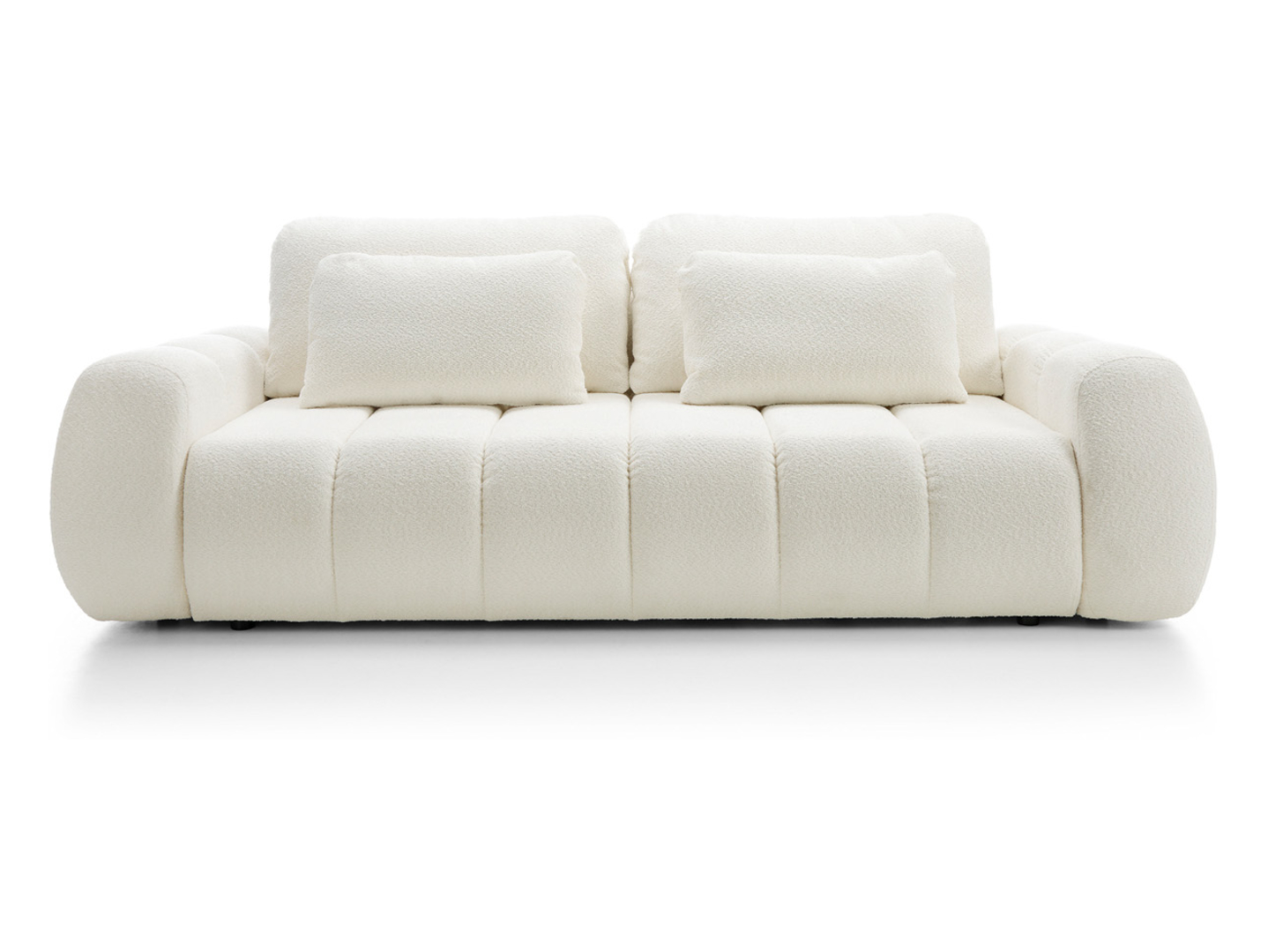 Sofa trzyosobowa Mooma rozkładana z pojemnikiem kremowa