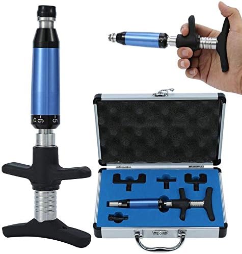 6 Levels Manual Chiropractic Spine Adjusting Corrector Tool, Manual Chiropractic Tool Spine Correction Gun, Adjust Vertebration Cervical Force Spine Massager with 4 Head, for Improve Joint Pain