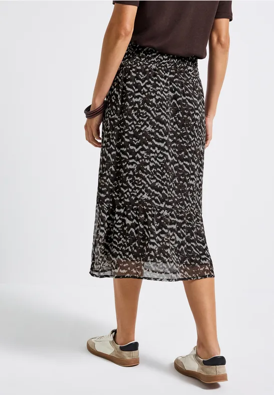 Gemusterter Chiffon-Rock