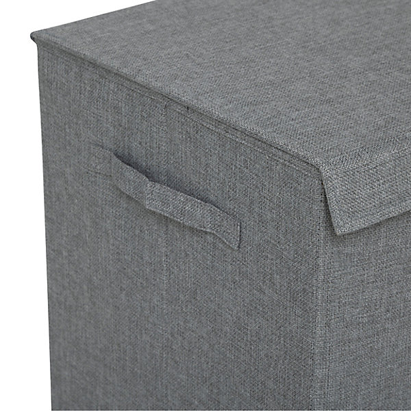 Panier à linge tissu gris 74 L l.36,5 x H.60 x P.37,5 cm, 5Five Simply Smart