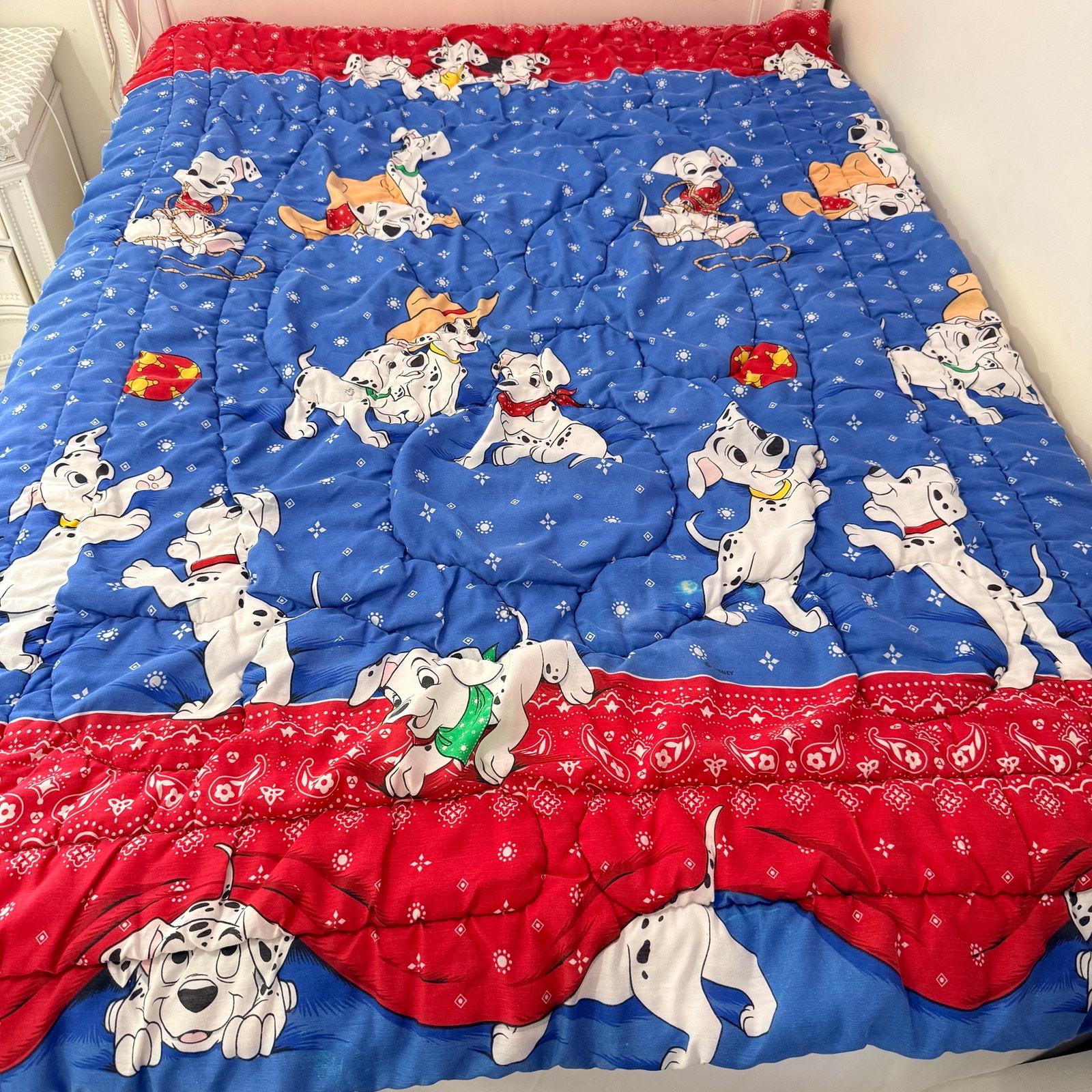 Vintage Disney 101 Dalmatians Twin Comforter Western Cowboy Retro 90s Bedding
