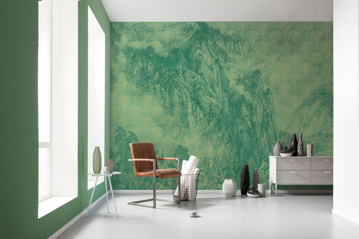 Sanders & Sanders fotobehang berglandschap groen - 400 x 280 cm - 611856