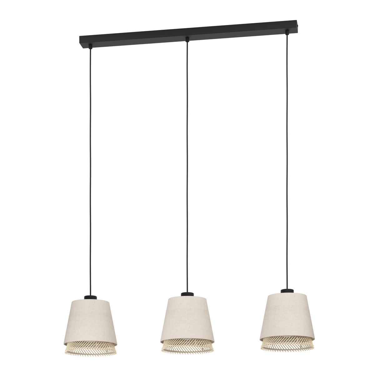 EGLO hanglamp Tabley - e27 - 89 cm - natuur/bruin/zwart - textiel