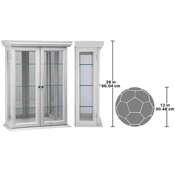 Design Toscano Country Tuscan Hardwood Wall Curio Cabinet: Lily White Finish