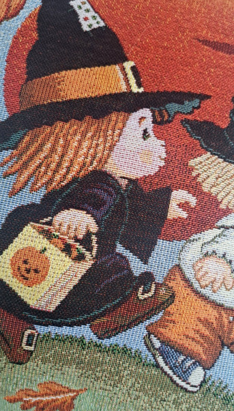 Poszewka Na Poduszkę Jasiek 45X45 Cm Żakardowa Dekoracyjna Halloween